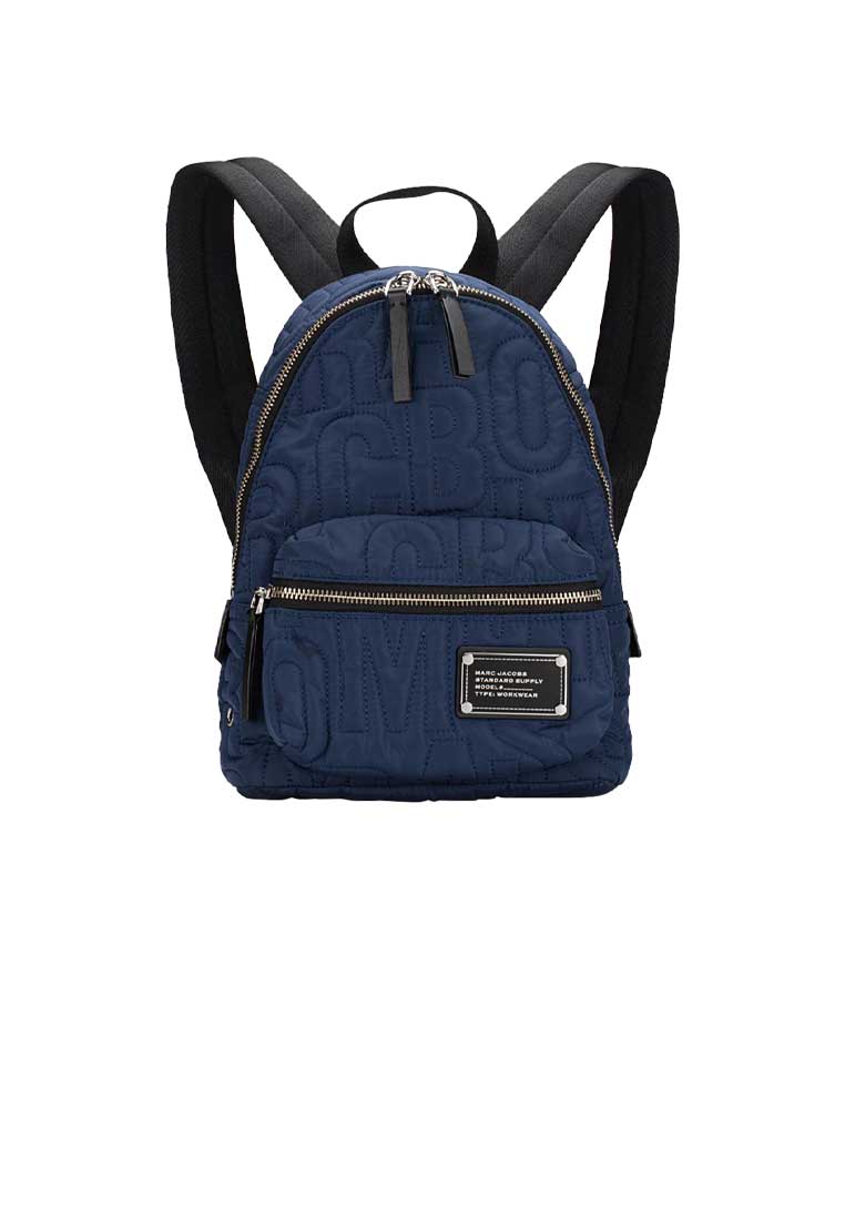 Marc Jacobs Nylon Jumbled Logo Small Backpack Azure Blue 4S4HBP002H02
