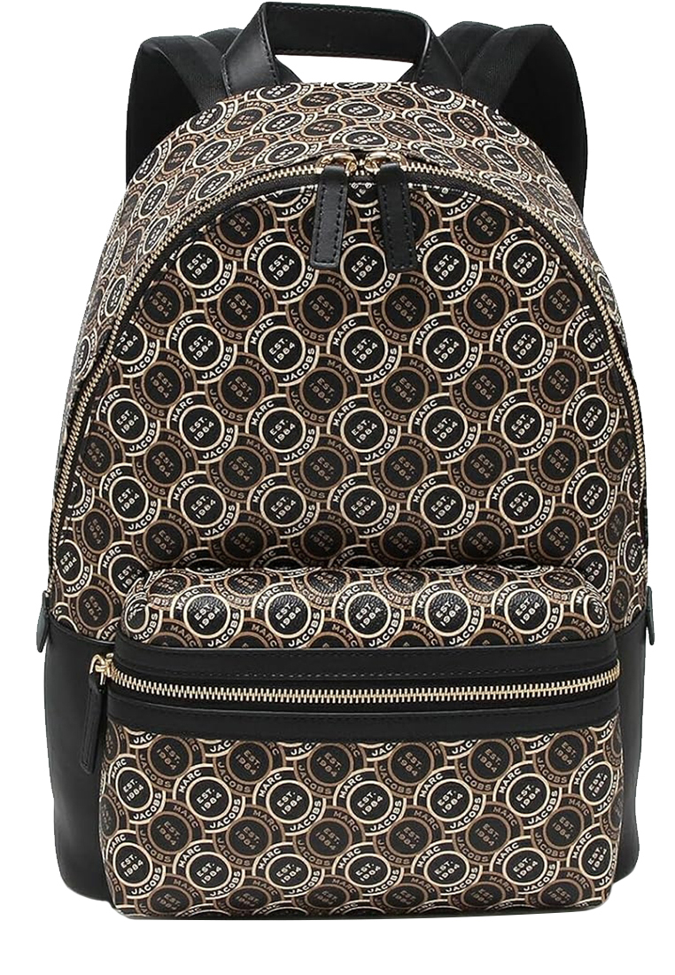 Marc Jacobs Signet Canvas Backpack Bag in Black Multi H302M12FA22