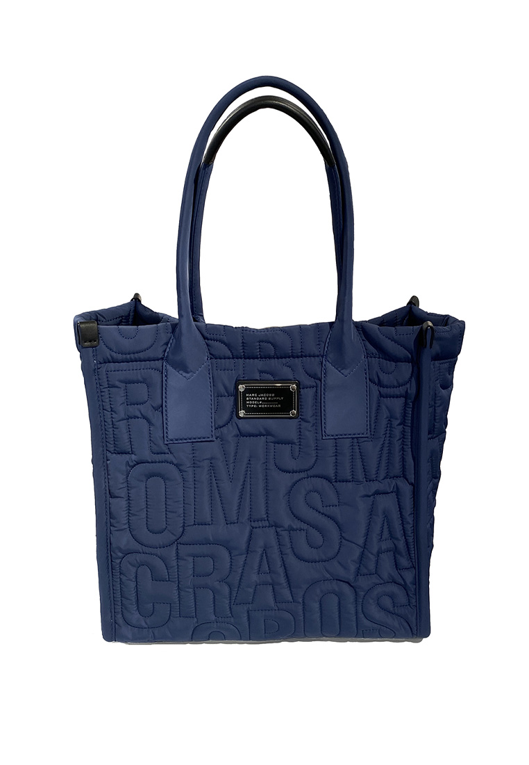 Marc Jacobs Large Quilted Logo Nylon Tote Azure Blue 4S4HTT008H02