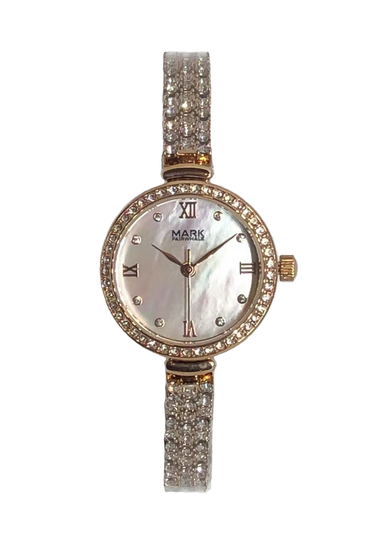 Mark Fairwhale Ladies IP Rose Gold Color Metal Alloy Quartz Watch, 30mm, Mother of Pearl Dial, Metal