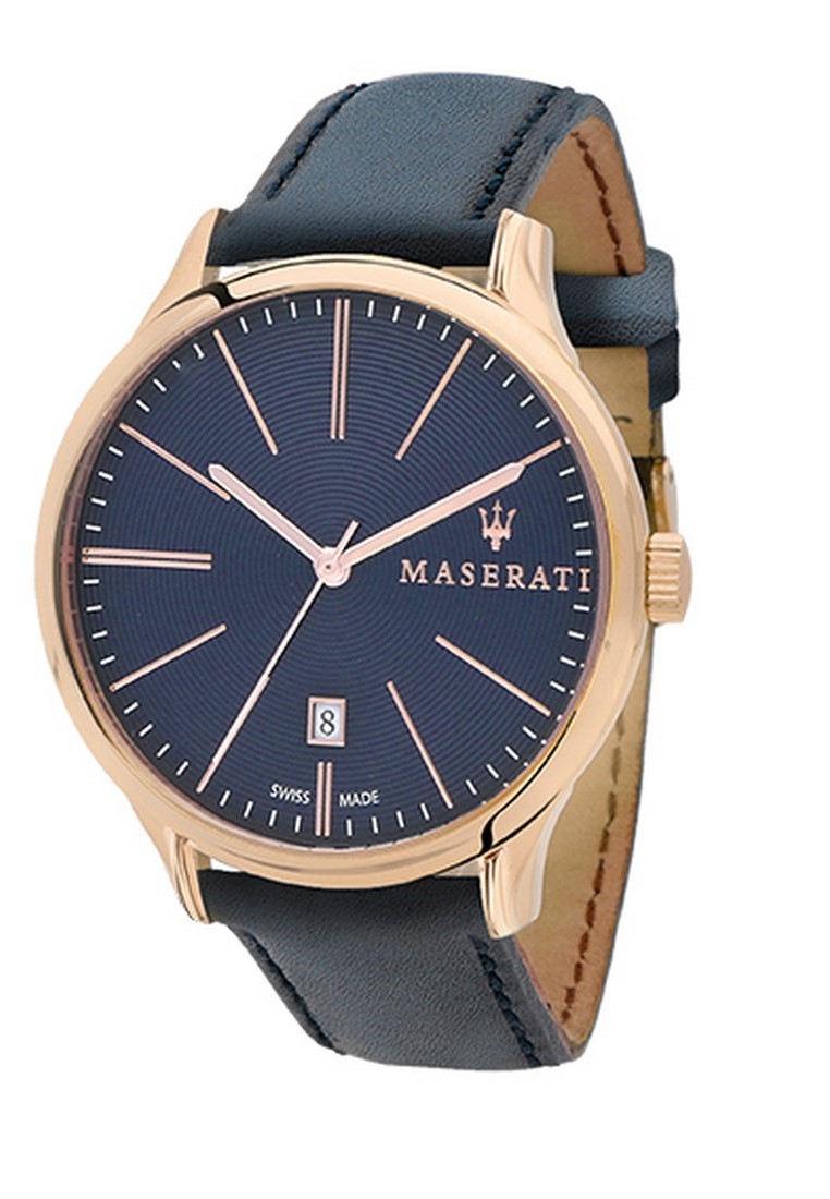 Maserati 【2 Years Warranty】Maserati Attrazione Collection 43mm Blue Matt Dial Men's Quartz Watch R88