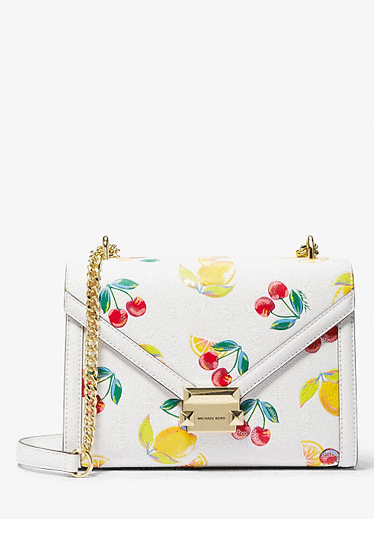 Michael Kors Whitney Medium Sequined Fruit Print Shoulder Bag