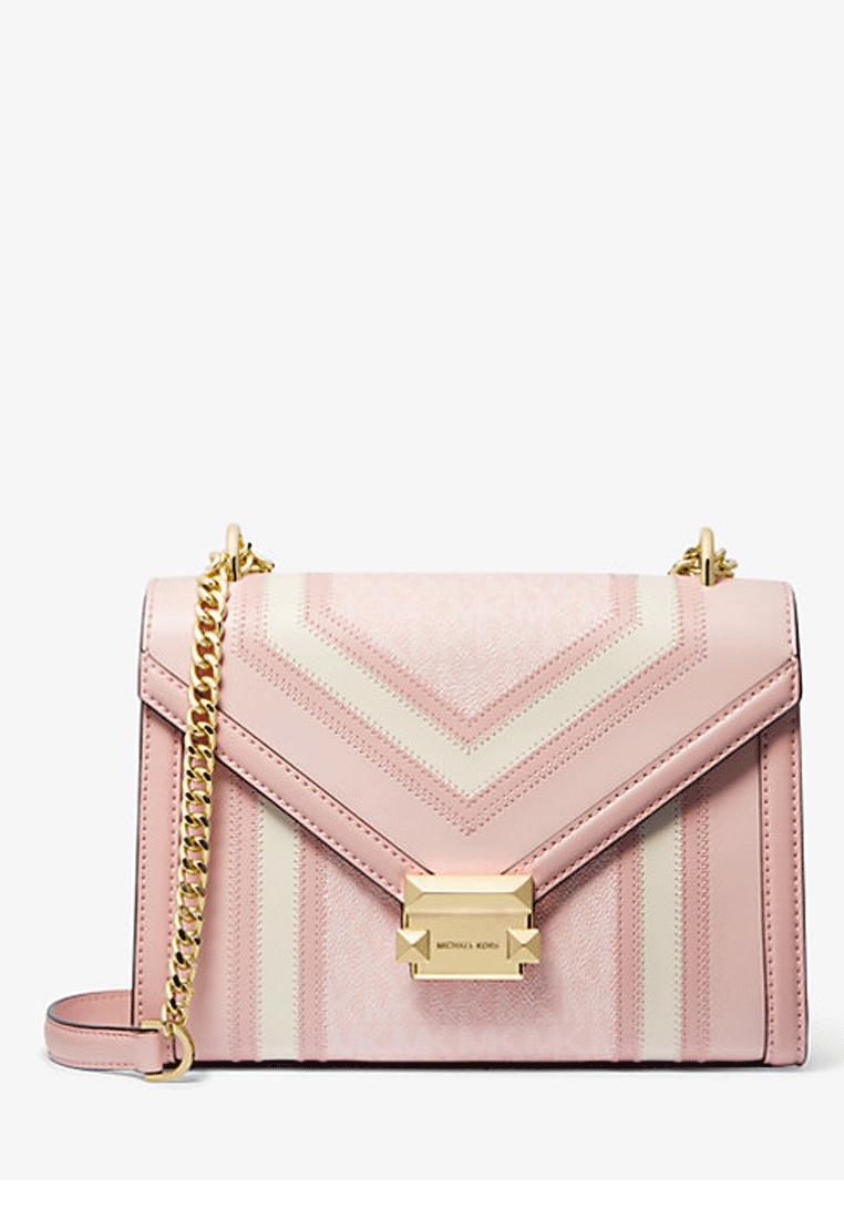 Michael Kors Whitney Medium Color-Block and Signature Logo Shoulder Bag