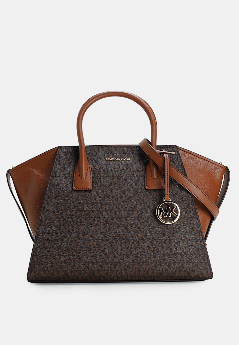 Michael Kors Avril Large Signature Logo Satchel Bag