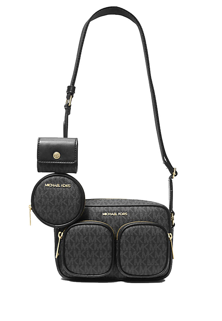 Michael Kors Jet Set Medium Signature Logo Crossbody Bag with Case for Apple Airpods Pro®