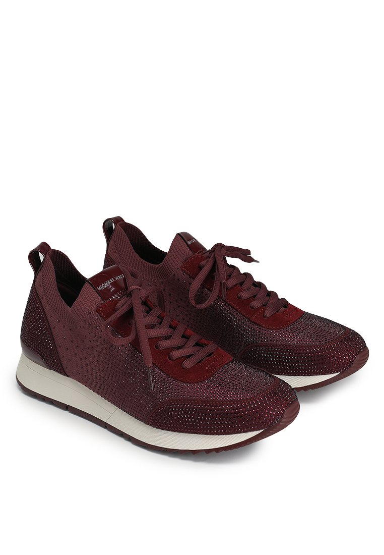 Michael Kors Jenkins Crystal Embellished Stretch Knit Trainers (nt)