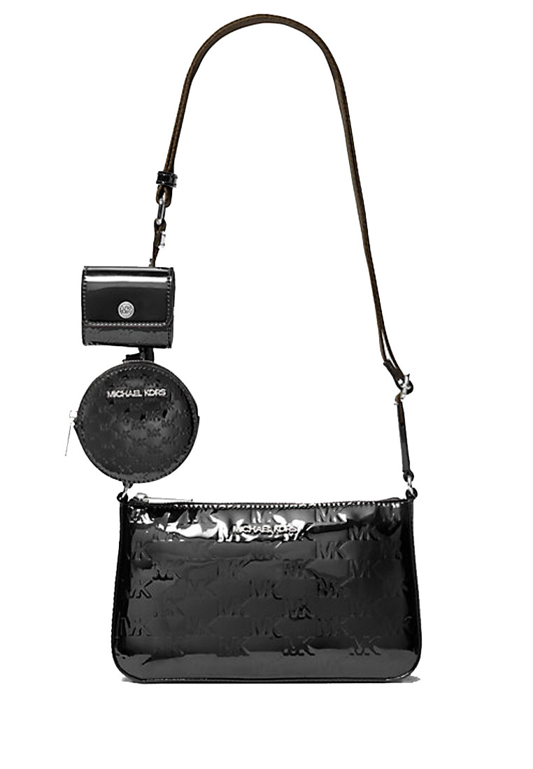 Michael Kors Jet Set Small Patent Logo Debossed Crossbody Bag with Case for Apple Airpods Pro®