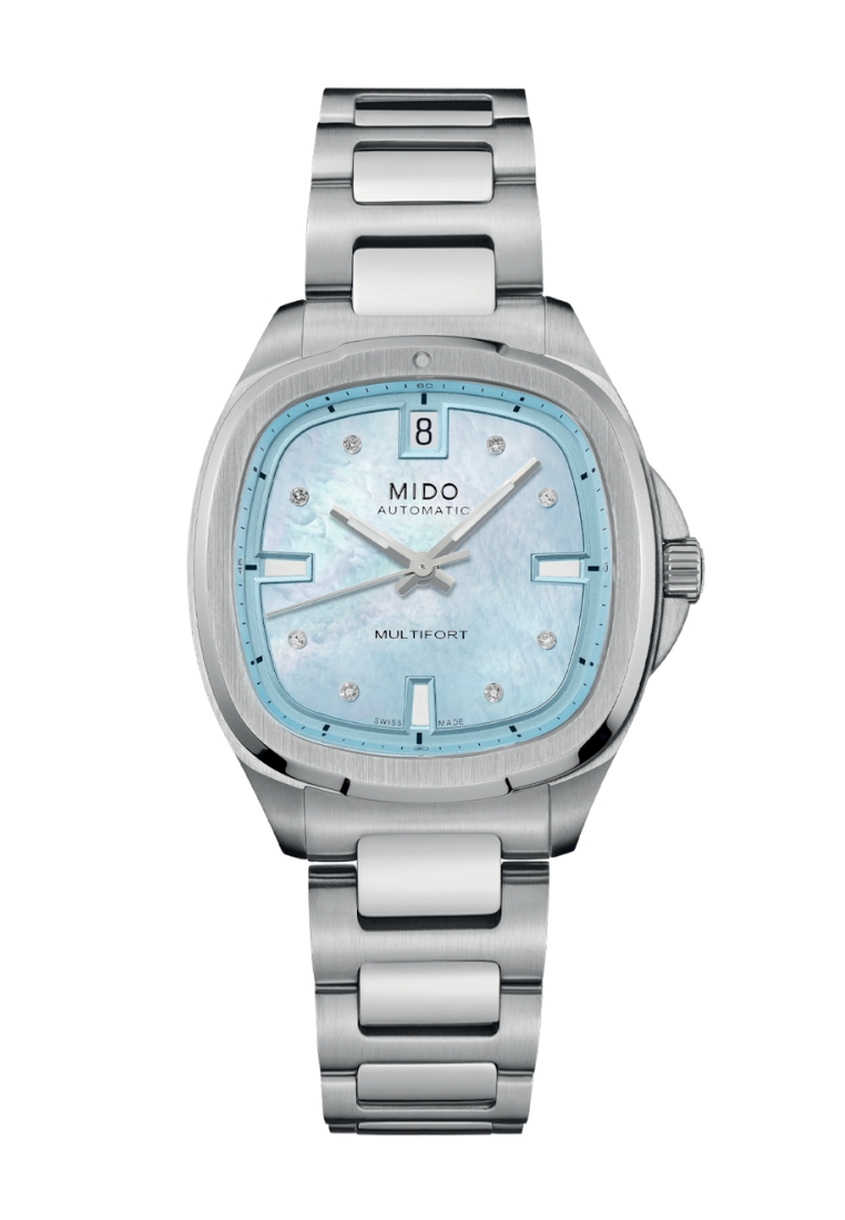 Mido Mido Multifort TV 35mm Blue Mother-Of-Pearl Dial Diamonds Index Stainless Steel Band Automatic 