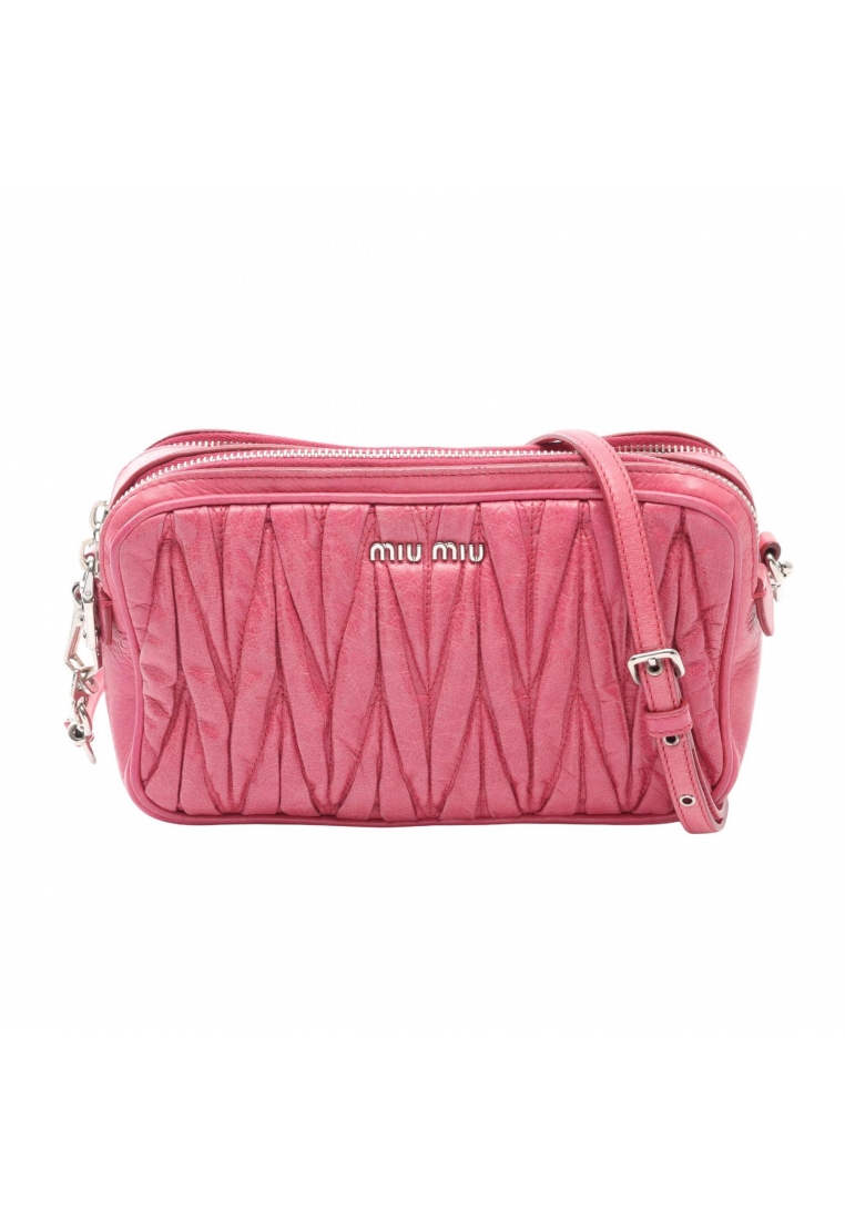 Miu Miu Pre-Loved MIU MIU MATELASSE matelasse Shoulder bag leather pink