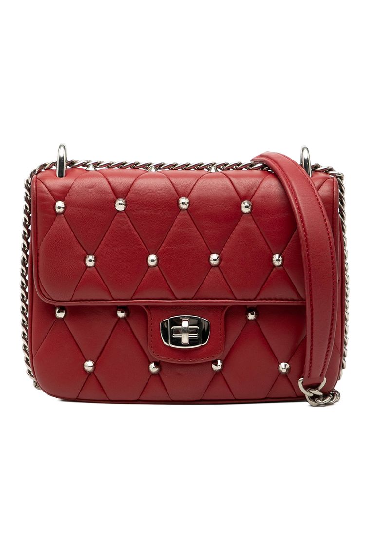 Miu Miu Pre-Loved Miu Miu Studded Matelasse Leather Crossbody