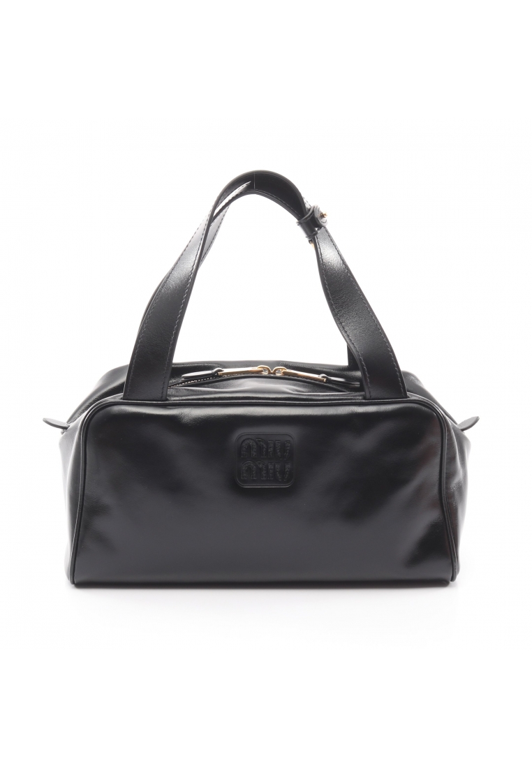 MIU MIU Pre-Loved MIU MIU SOFTY SHINE Handbag leather black