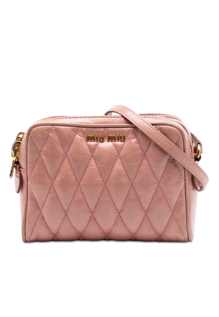 Miu Miu Pre-Loved Miu Miu Matelasse Nappa Double Zip Camera Bag