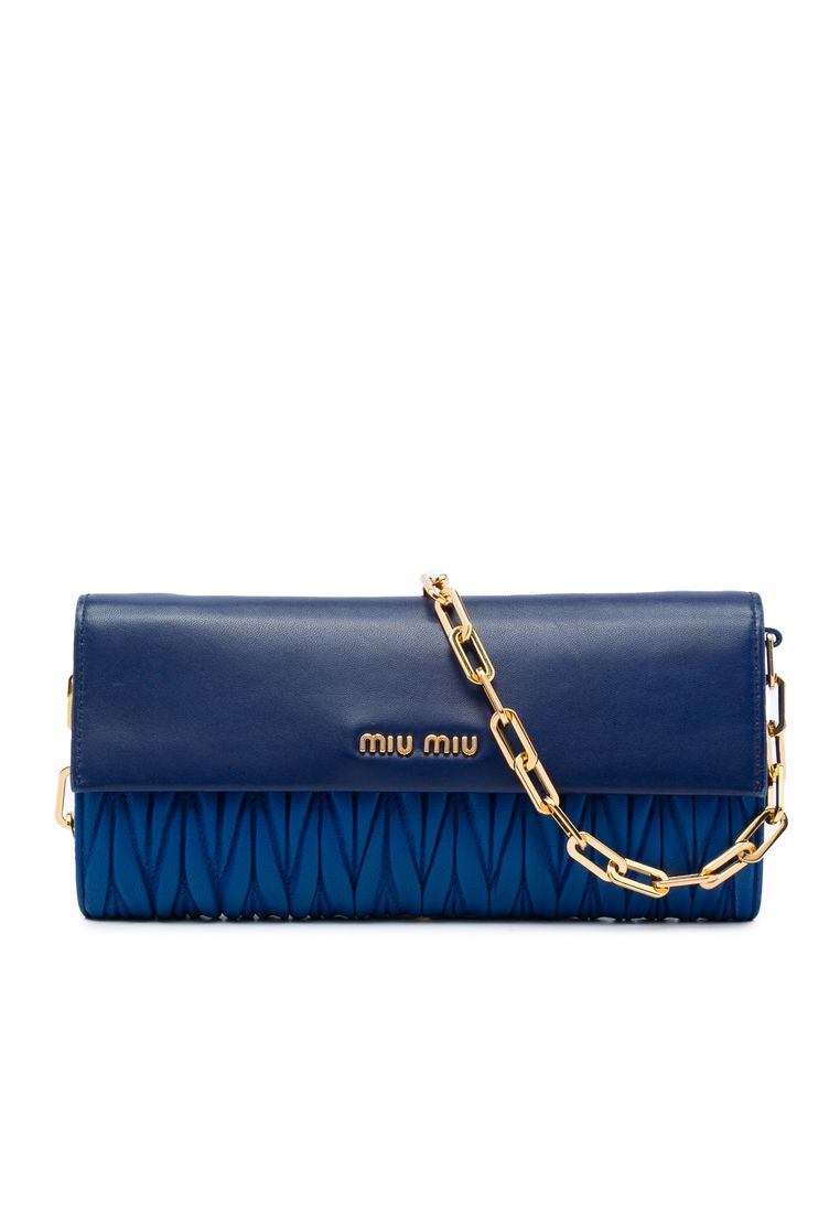 Miu Miu Pre-Loved Miu Miu Matelasse Nappa Wallet On Chain
