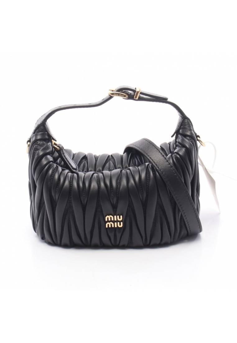 Miu Miu Pre-Loved MIU MIU MATELASSE'MIU matelasse Handbag leather black