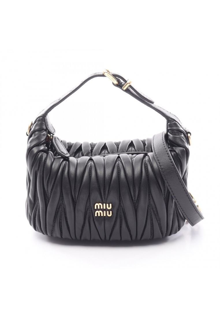 Miu Miu Pre-Loved MIU MIU MATELASSE'MIU matelasse 2WAY Handbag leather black