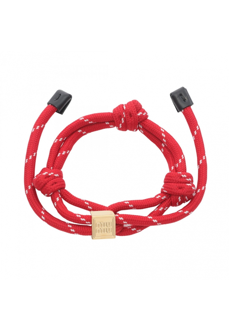 MIU MIU Pre-Loved MIU MIU coat bracelet GP (gold plated) fabric gold Red white