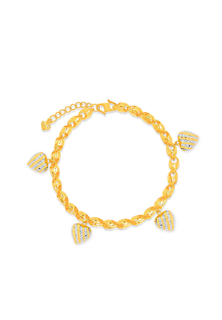 MJ Jewellery 375/9K Gold Bracelet with Love T88 (M Size)