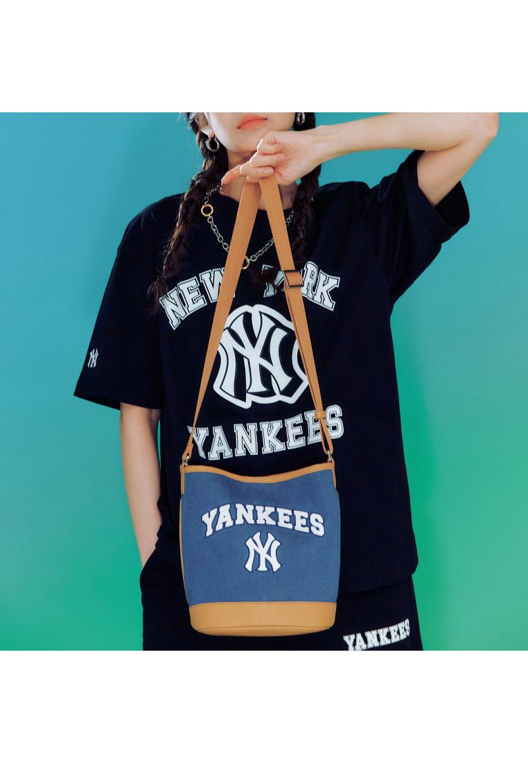 MLB BASIC LETTERING CANVAS BUCKET BAG NEW YORK YANKEES