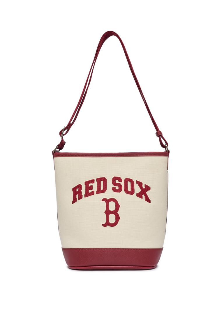 MLB BASIC LETTERING CANVAS BUCKET BAG BOSTON RED SOX