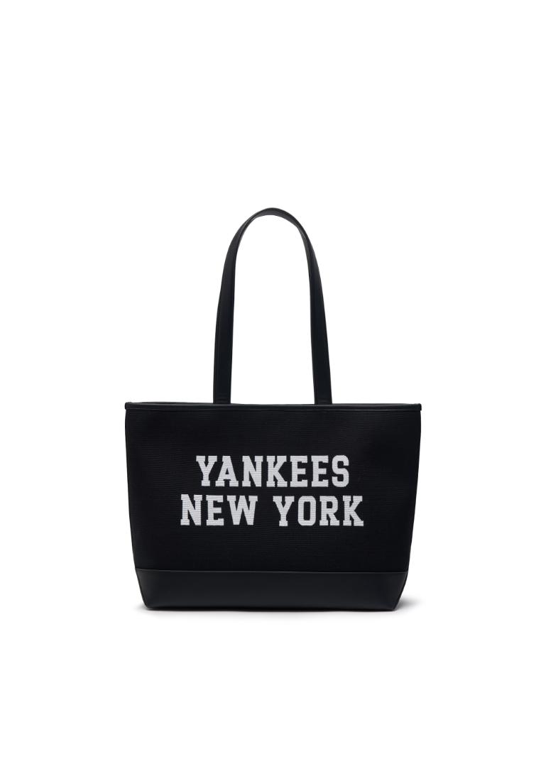 MLB VARSITY JACQUARD CANVAS LARGE SHOPPER BAG NEW YORK YANKEES