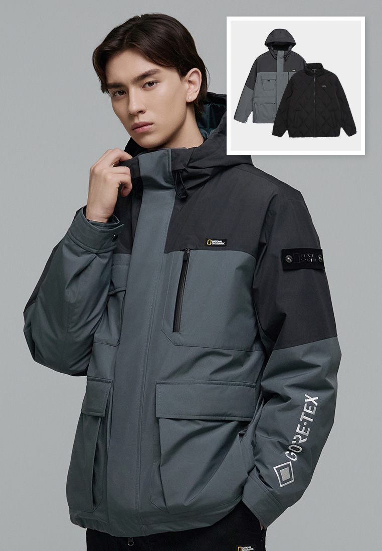 National Geographic Unisex 3-in-1 GORE-TEX Color Block Down Jacket