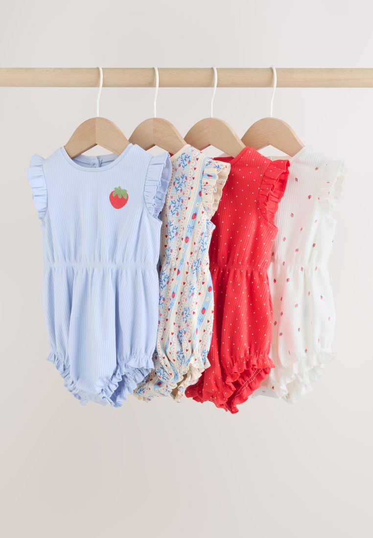 NEXT Frill Shoulder Baby Rompers 4 Pack