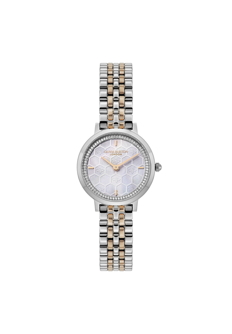 Olivia Burton ULTRA SLIM HONEYCOMB Women's Watch STAINLESS STEEL Strap - Grey Dial 24000265