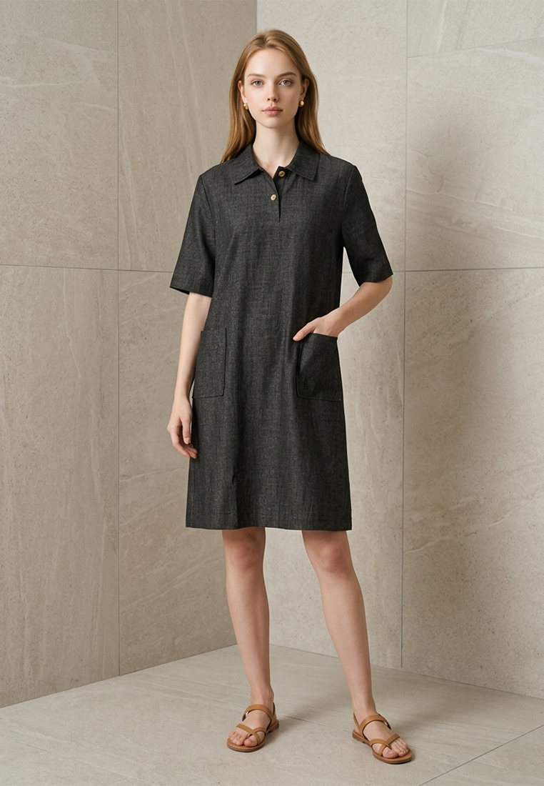 Plain B. Short Sleeve Polo Shirt Dress