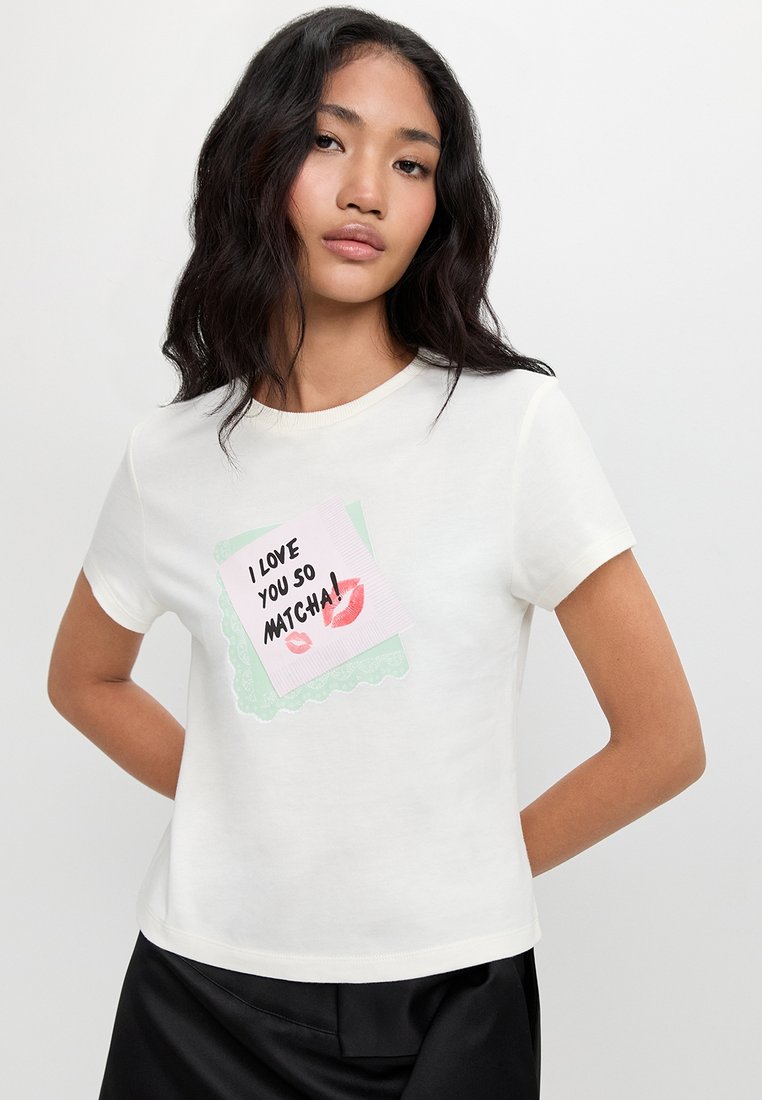 Pomelo Love You So Matcha Graphic Tee - Off-White