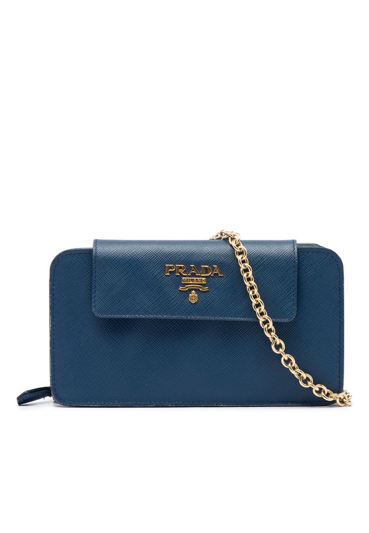 Prada Pre-Loved Prada Saffiano Phone Wallet On Chain