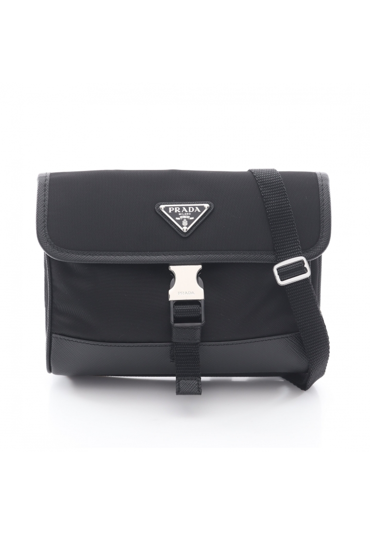 Prada Pre-Loved Prada RE-NYLON TESSUTO＋SAFFIANO smartphone case Shoulder bag Nylon Saffiano leather 