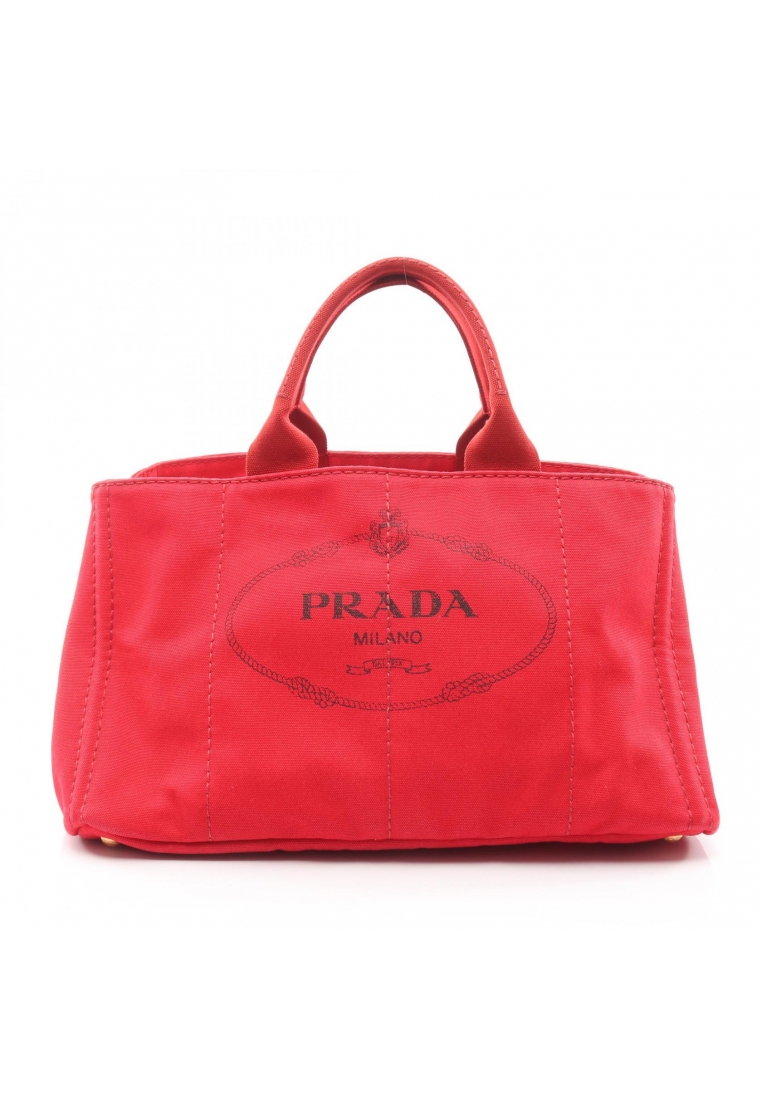 PRADA Pre-Loved Prada CANAPA Kanapa Handbag tote bag canvas Red
