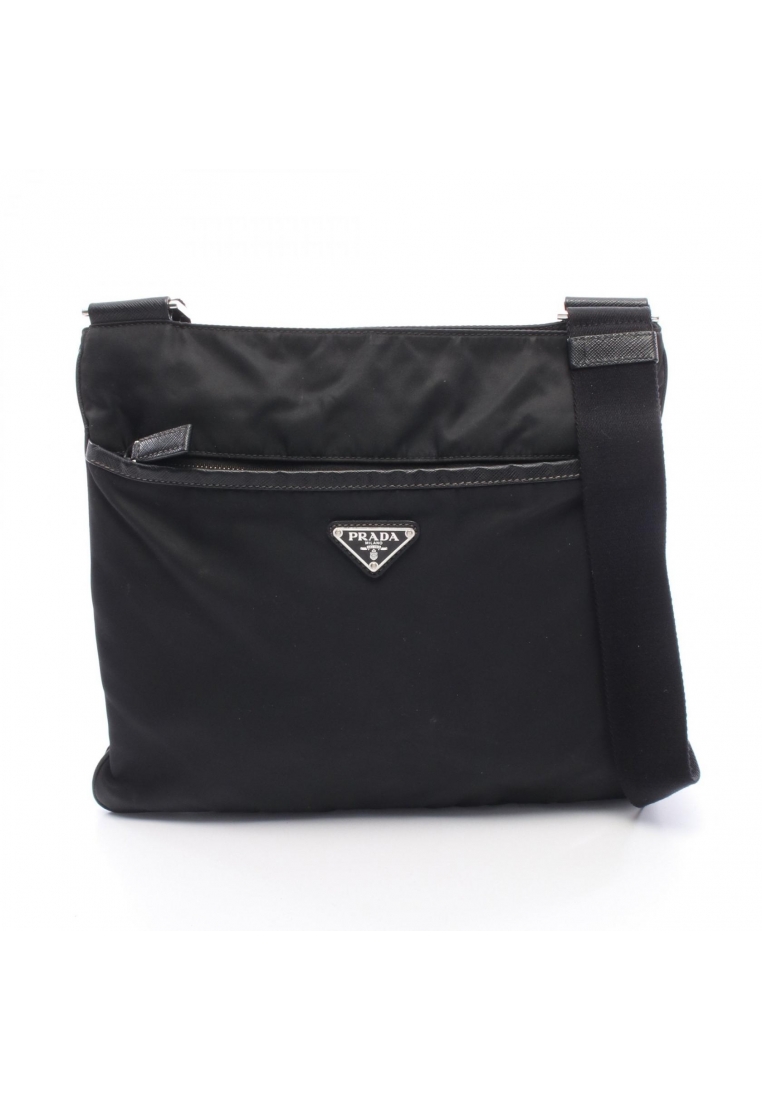 Prada Pre-Loved Prada TESSUTO + SAFFI Shoulder bag Nylon Saffiano leather black