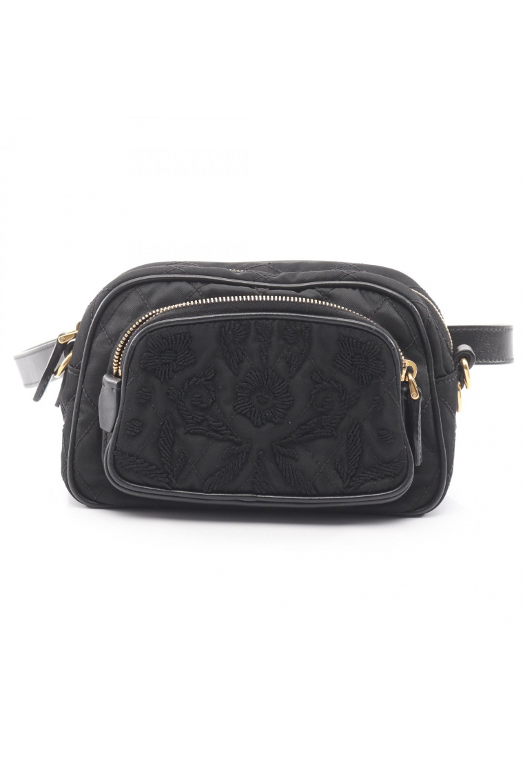 Prada Pre-Loved Prada waist bag body bag Nylon leather black