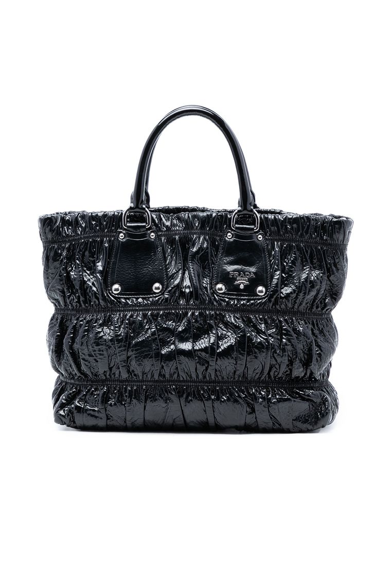 Prada Pre-Loved Prada Vernice Gaufre Satchel