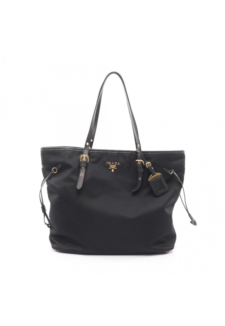 PRADA Pre-Loved Prada TESSUTO + SAFFIANO 2WAY Handbag tote bag Nylon Saffiano leather black