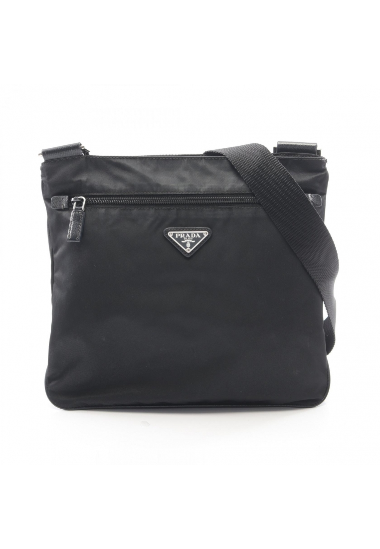 Prada Pre-Loved Prada TESSUTO + SAFFIANO Shoulder bag Nylon Saffiano leather black