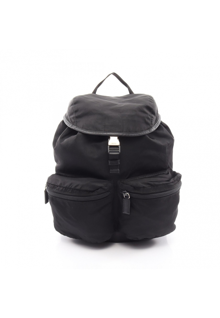 Prada Pre-Loved Prada VIAGGIO Backpack rucksack Nylon Saffiano leather black