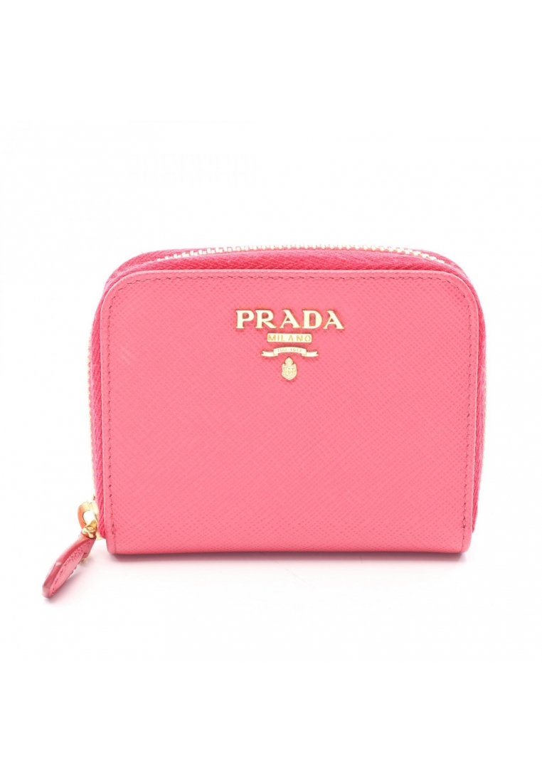 Prada Pre-Loved Prada SAFFIANO METAL round fastener coin purse Saffiano leather pink