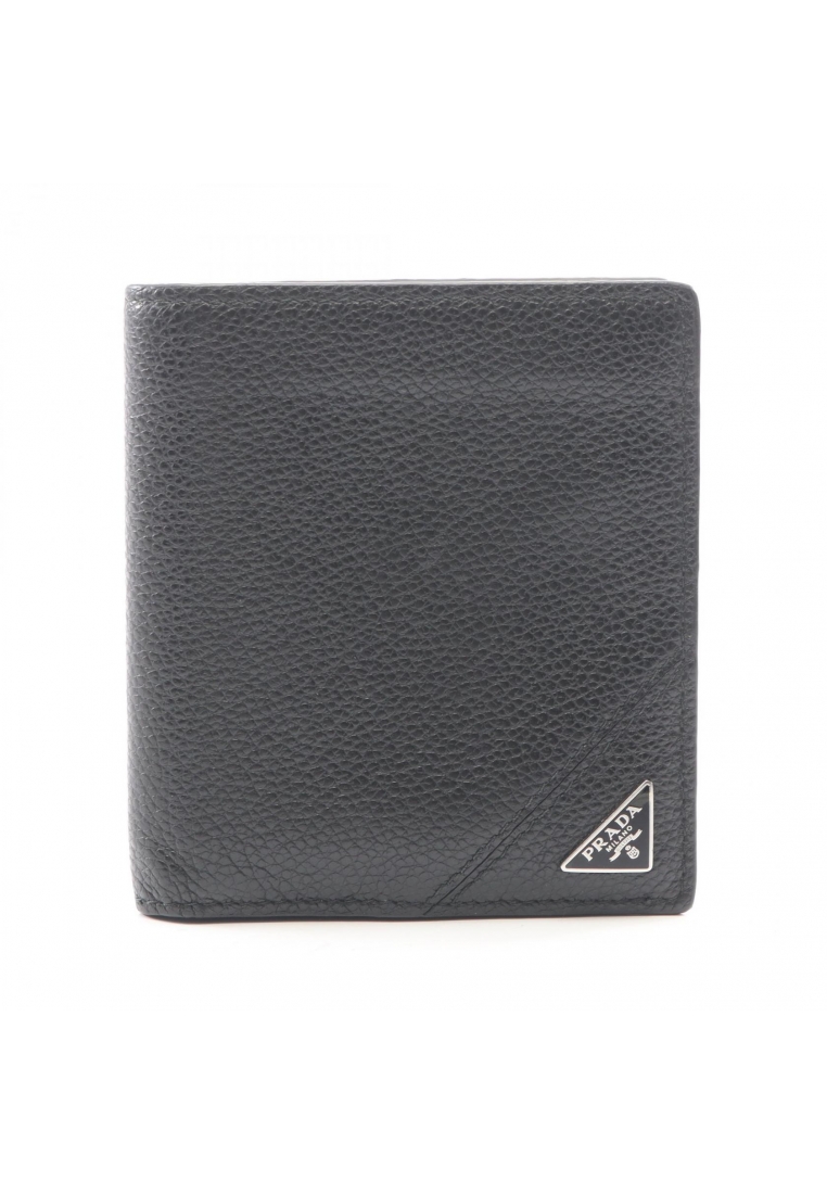 Prada Pre-Loved Prada triangle logo wallet leather black
