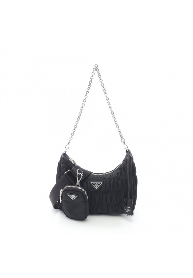 Prada Pre-Loved Prada Re-Edition 2006 embroidery drill DRILL RIAMO FI chain shoulder bag Nylon Saffi