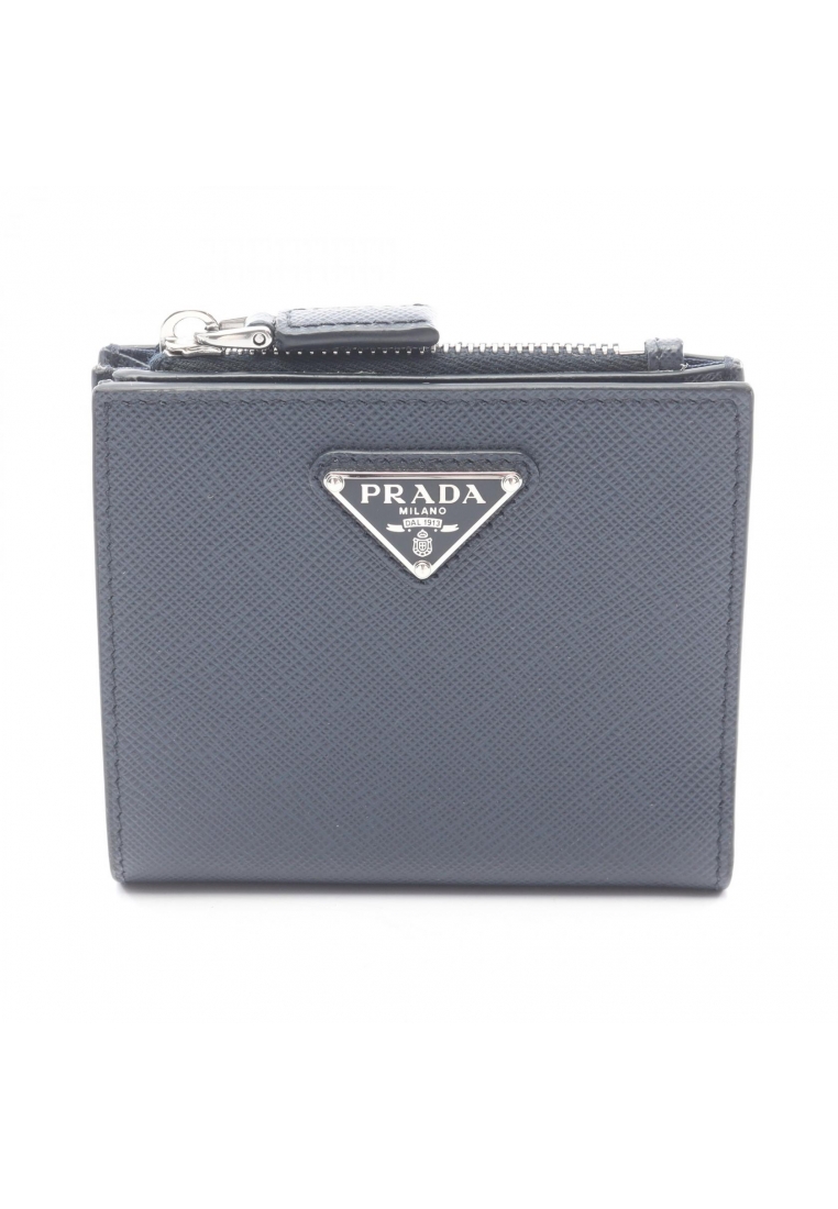 PRADA Pre-Loved Prada SAFFIANO Bi-fold wallet Saffiano leather Navy