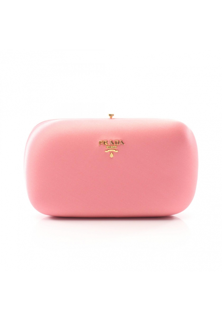 PRADA Pre-Loved Prada RASO Clutch bag satin pink