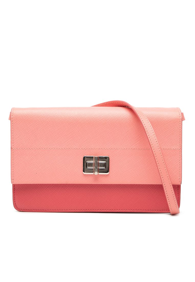 Prada Pre-Loved Prada Saffiano Turn Lock Wallet On Strap