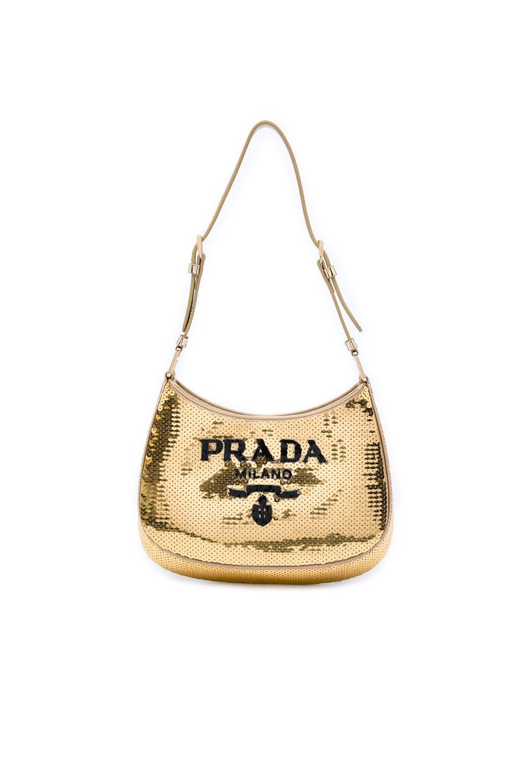 Prada Pre-Loved Prada Sequin Embellished Satin Cleo Shoulder Bag