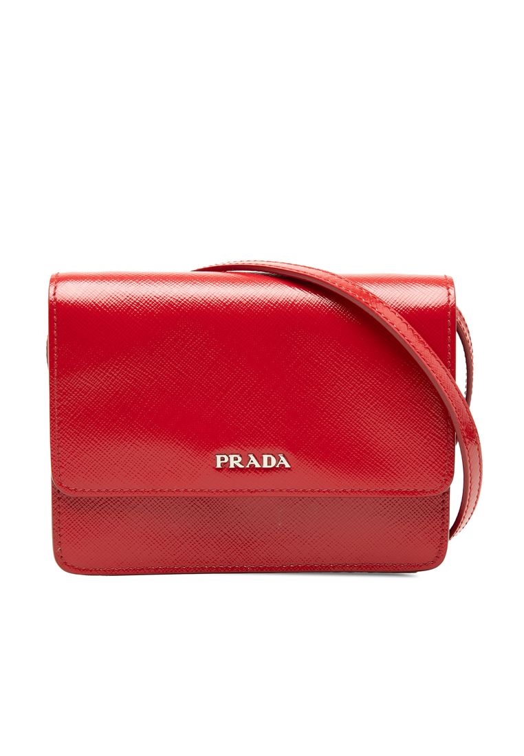 Prada Pre-Loved Prada Saffiano Vernice Crossbody