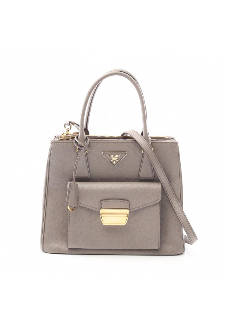PRADA Pre-Loved Prada SAFFIANO LUX Handbag Saffiano leather gray 2WAY