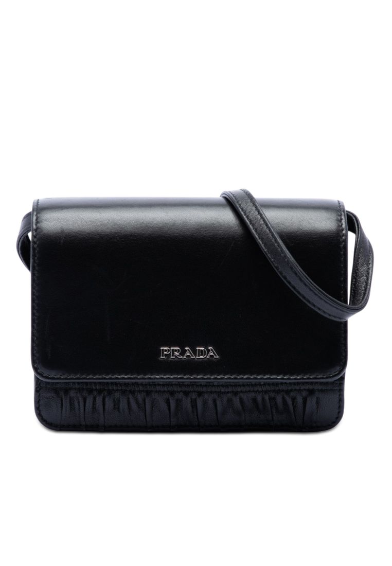 Prada Pre-Loved Prada Nappa Gaufre And Brushed Leather Crossbody