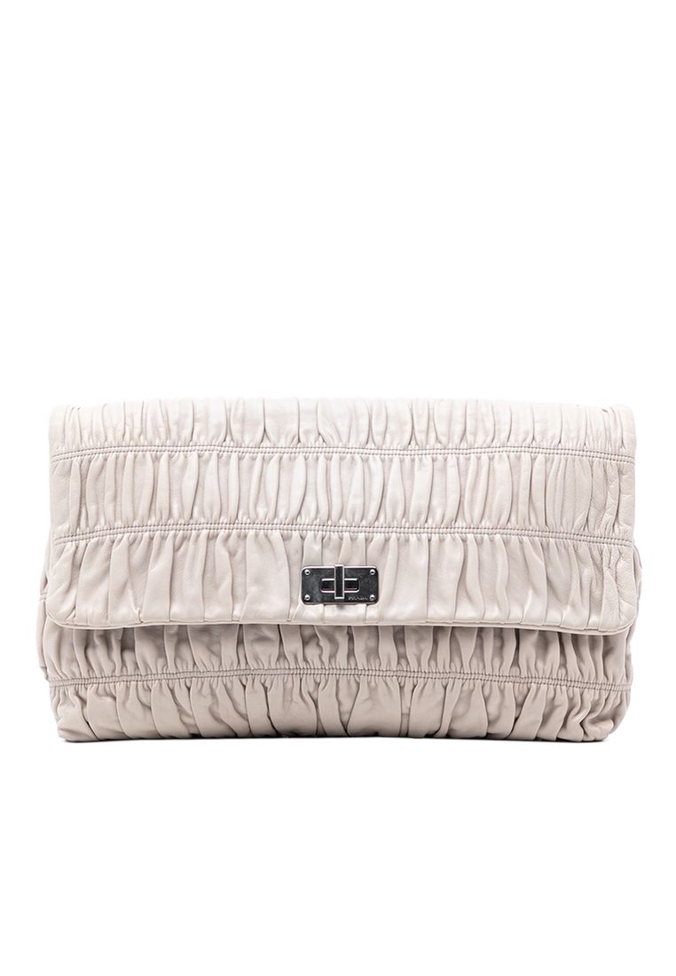 Prada Pre-Loved Prada Nappa Gaufre Turn Lock Clutch