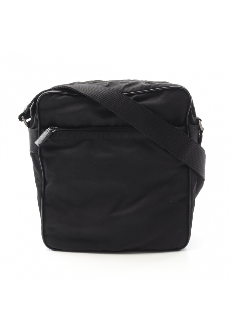 Prada Pre-Loved Prada Shoulder bag Nylon Saffiano leather black prada logo plate